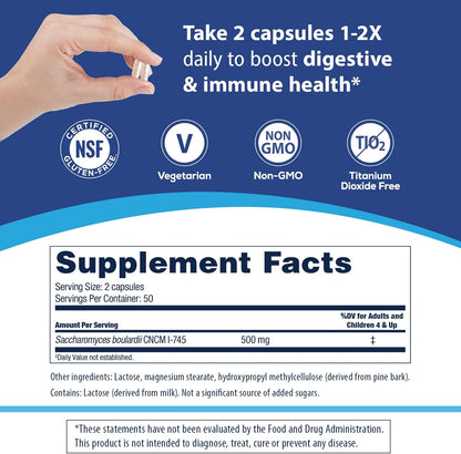 Florastor® Dual Action Probiotic Supplement: The Last Probiotic You'll Ever Need™️【100ct】